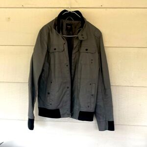 Stylish Guess Faux Leather Grey Jacket Medium